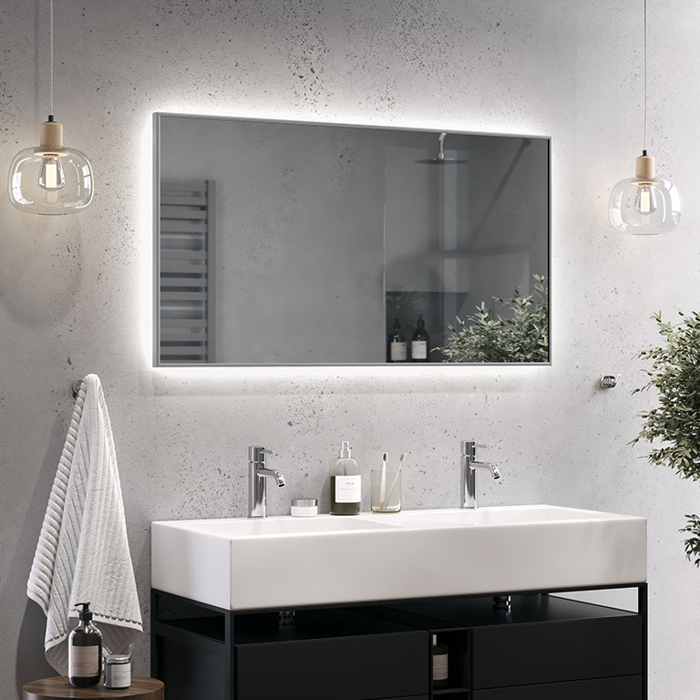 Spiegel LED aluminium lijst Zoya Ambiente
