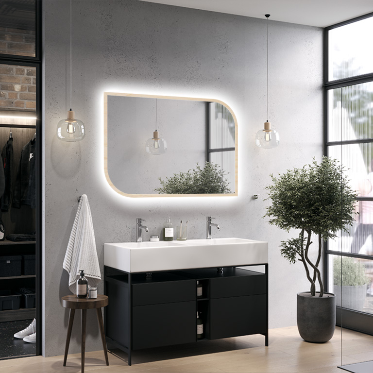 Gerahmter Spiegel LED Maben Ambiente