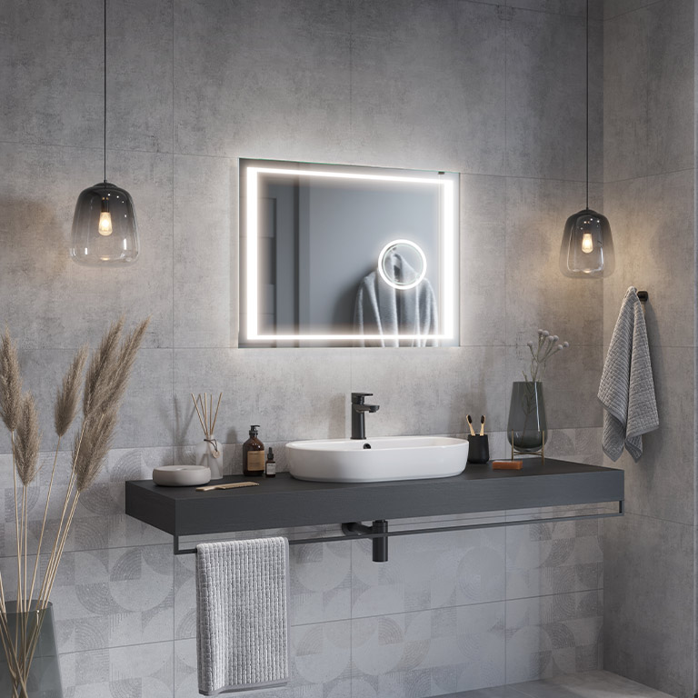 Spiegel met LED-verlichting Window Zoom