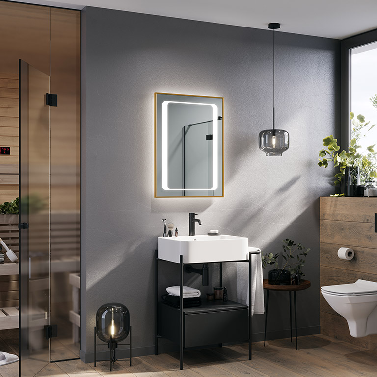 Aluminiumrahmen Spiegel LED Linga