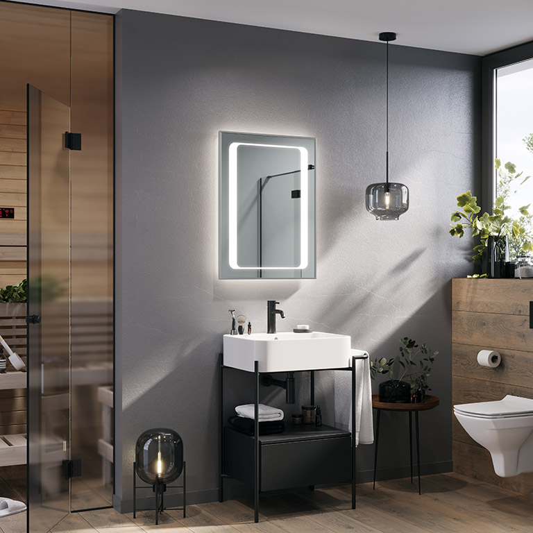 Aluminiumrahmen Spiegel LED Linga