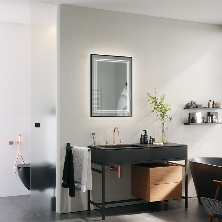 Aluminiumrahmen Spiegel LED Alma