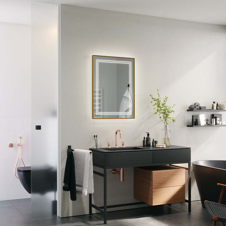 Aluminiumrahmen Spiegel LED Alma