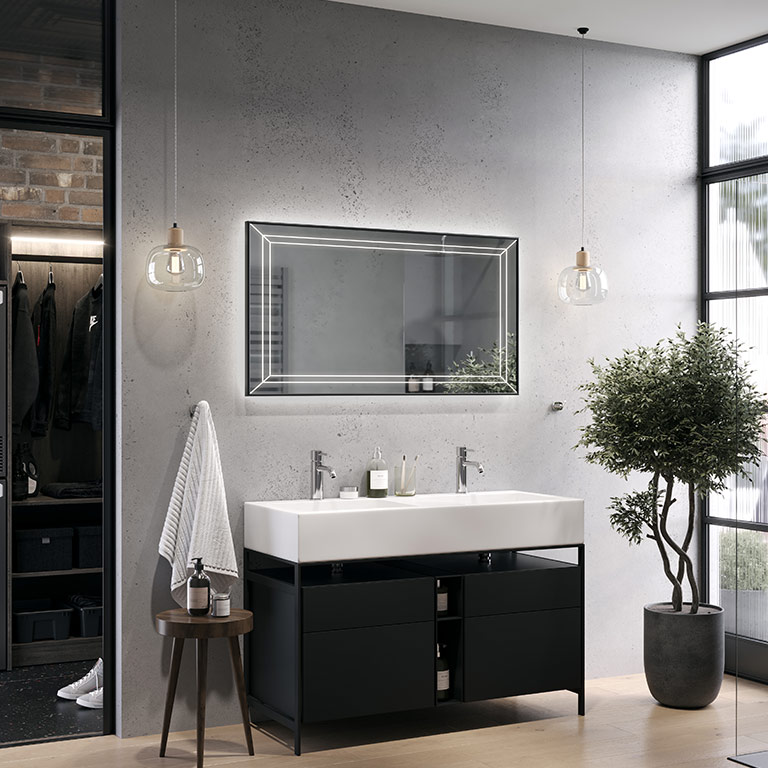 Aluminiumrahmen Spiegel LED Larisa