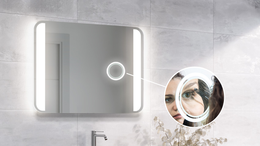 Vergrößerungsspiegel mit LED-Beleuchtung