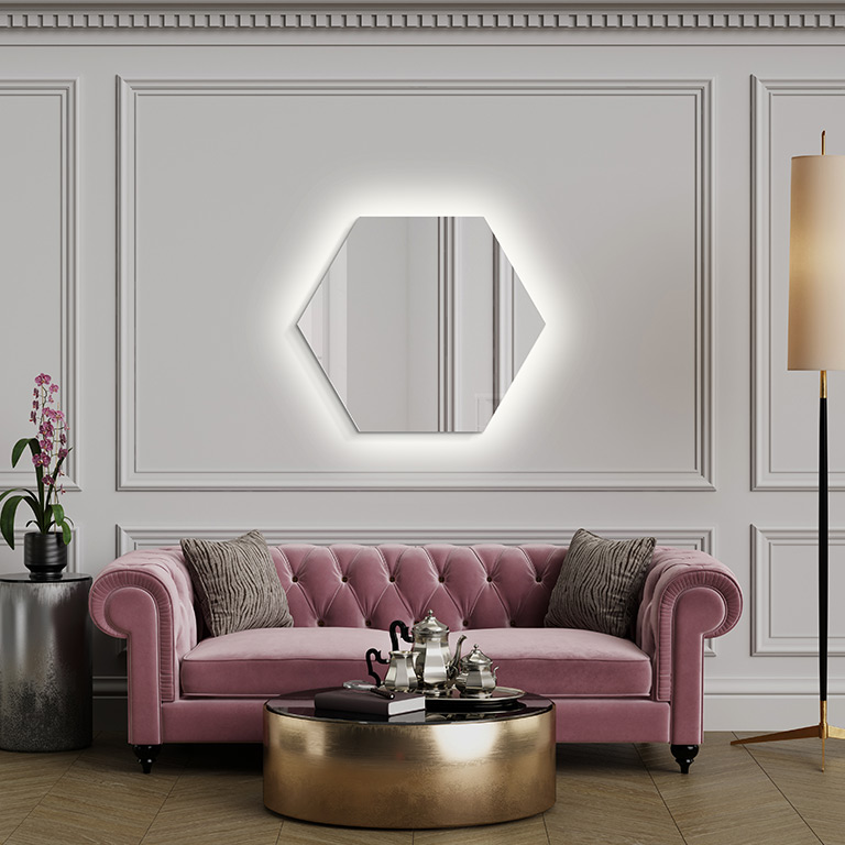 Spiegel LED Simple Heksa Ambiente