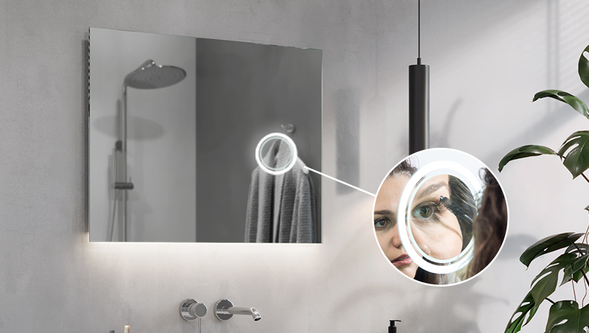 Vergrößerungsspiegel mit LED-Beleuchtung