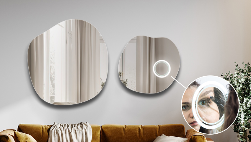 Magnifying mirror with LED illumination