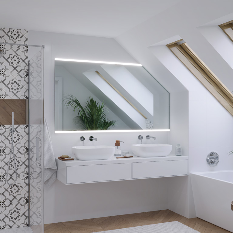 Mirror LED sloping ceiling Panam Slim