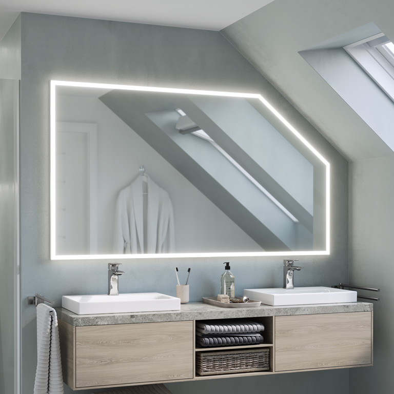 Mirror LED sloping ceiling Paolo Slim