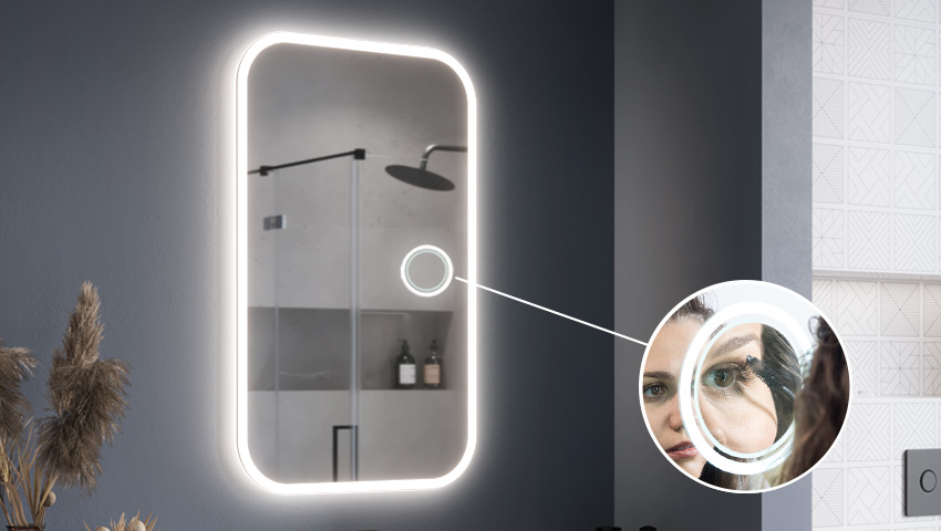 Vergrößerungsspiegel mit LED-Beleuchtung