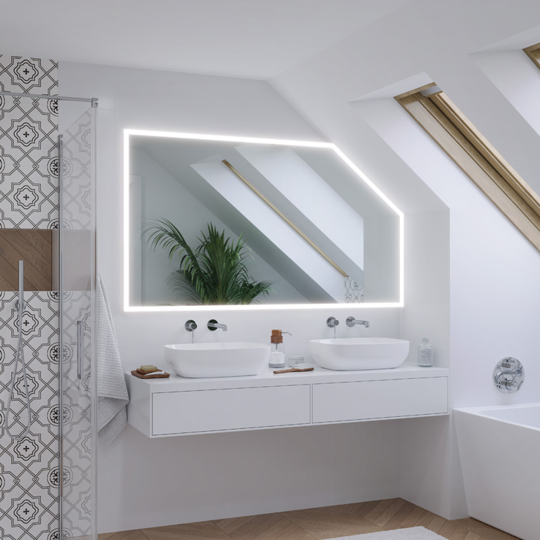 Mirror LED sloping ceiling Paolo Slim