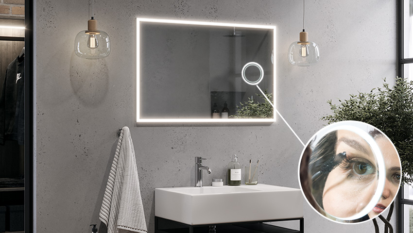 Vergrößerungsspiegel mit LED-Beleuchtung