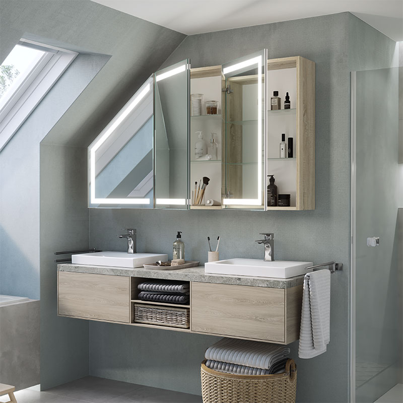 Loft Schrank mit LED Spiegel Ontarios