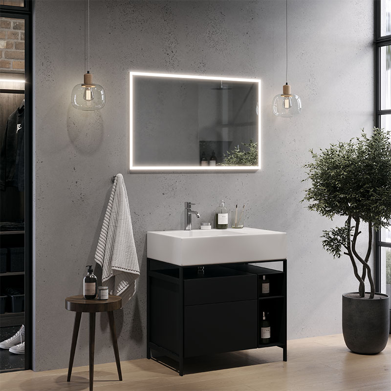 Spiegel LED aluminium lijst Aluled